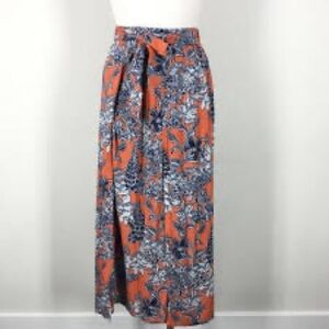 Cabi Style #5250 Calypso Skirt Sz. M Maxi Floral Orange Blue Fall Colors
